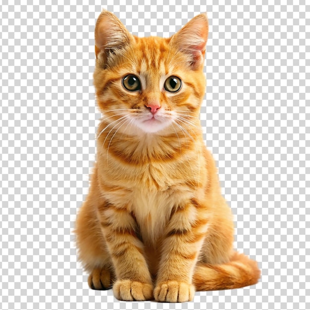 PSD um gatinho pequeno com olhos verdes e laranja e branco em fundo transparente