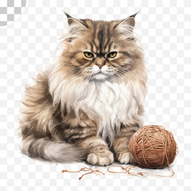 Um gato com um novelo de lã png - gato png download