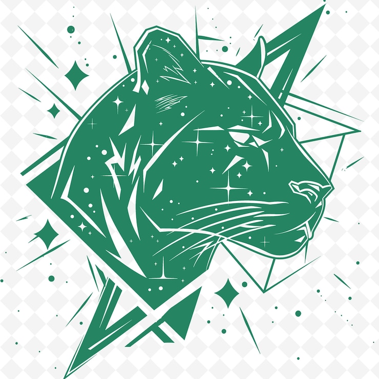 PSD um gato verde com uma cara verde