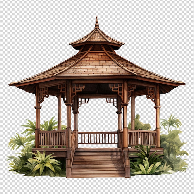 Um gazebo isolado em fundo transparente png