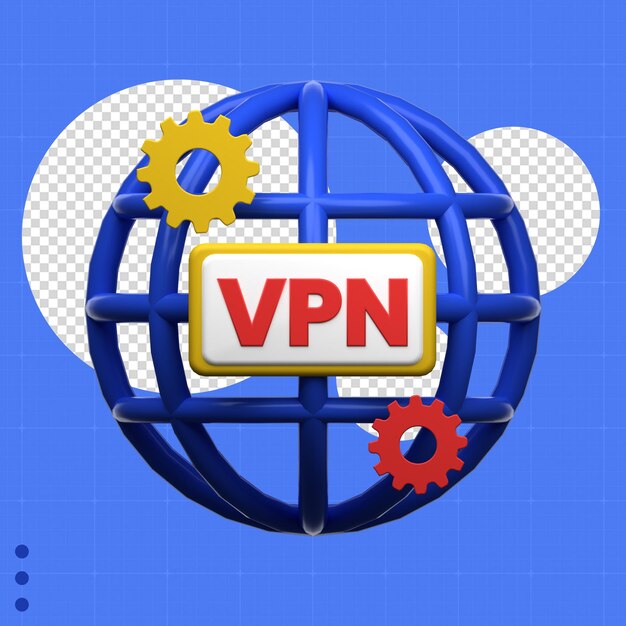 Um globo azul com a palavra vpn nele