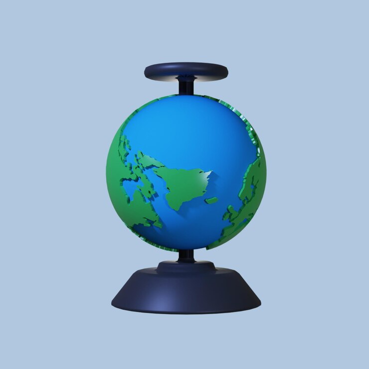 PSD um globo azul com a terra nele