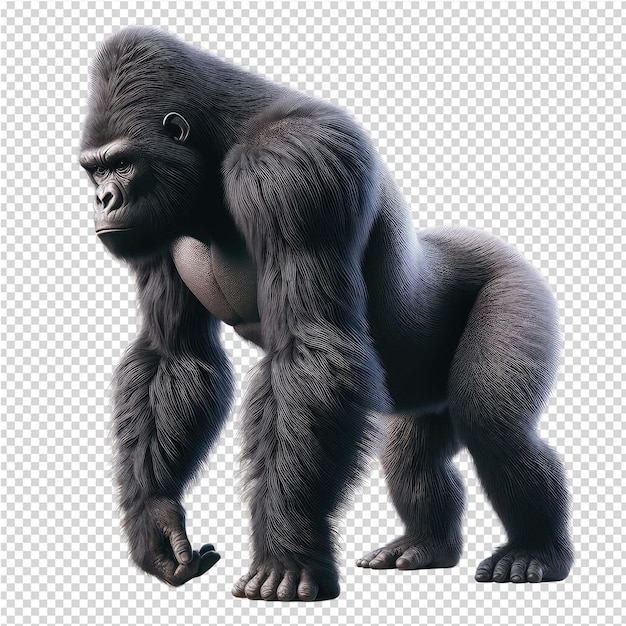 PSD um gorila que é preto e branco
