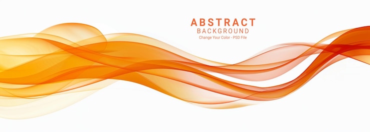 PSD um gráfico vetorial de uma onda de gradiente laranja em um fundo branco com um design simples e minimalista