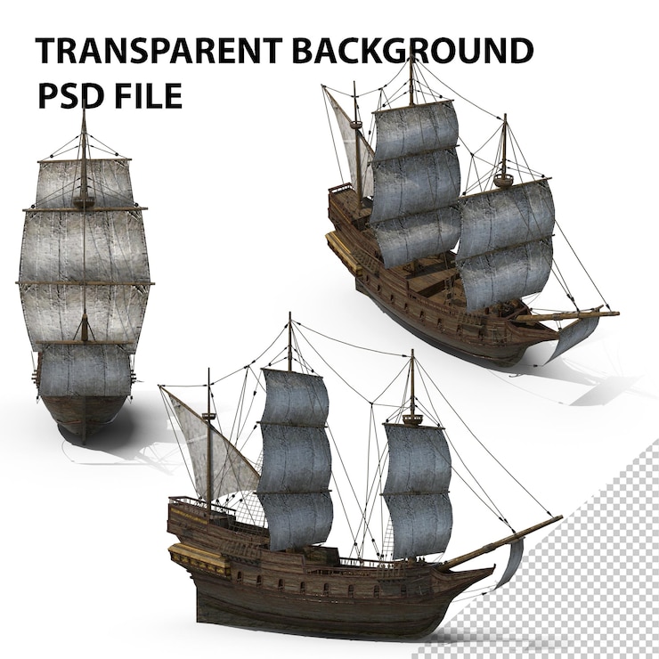 PSD um grande antigo navio de guerra png