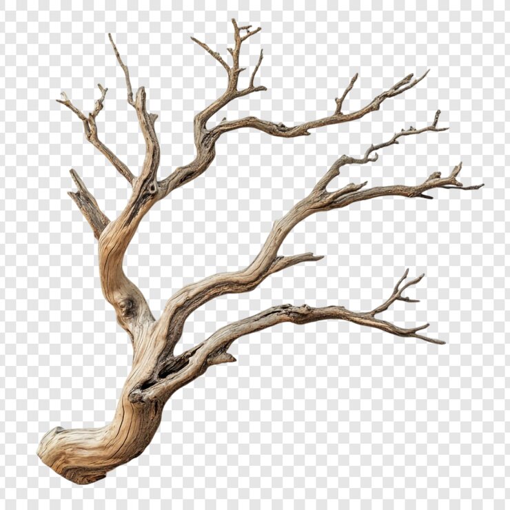 PSD um grande galho de árvore morta nódulo isolado em fundo branco perfeito para projetos de design texturas da natureza e criações artísticas