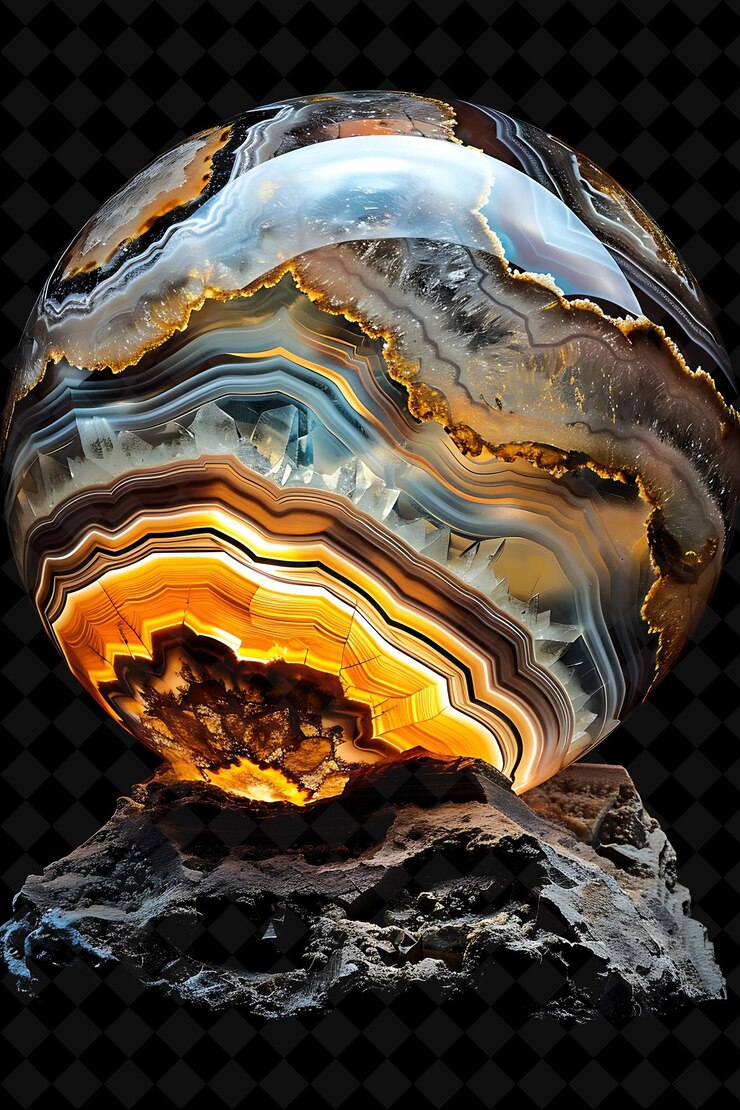 PSD um grande objeto de mármore com uma imagem de uma paisagem de montanha
