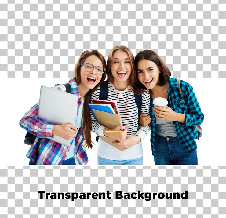 PSD um grupo de raparigas com um livro chamado "transpared"