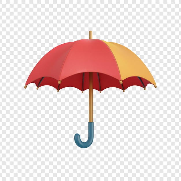 Um guarda-chuva vermelho e amarelo com um guarda-chuvas vermelho e Amarelo