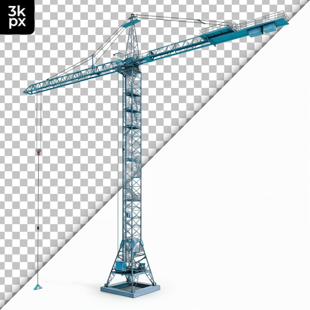 PSD um guindaste de torre isolado em um fundo transparente