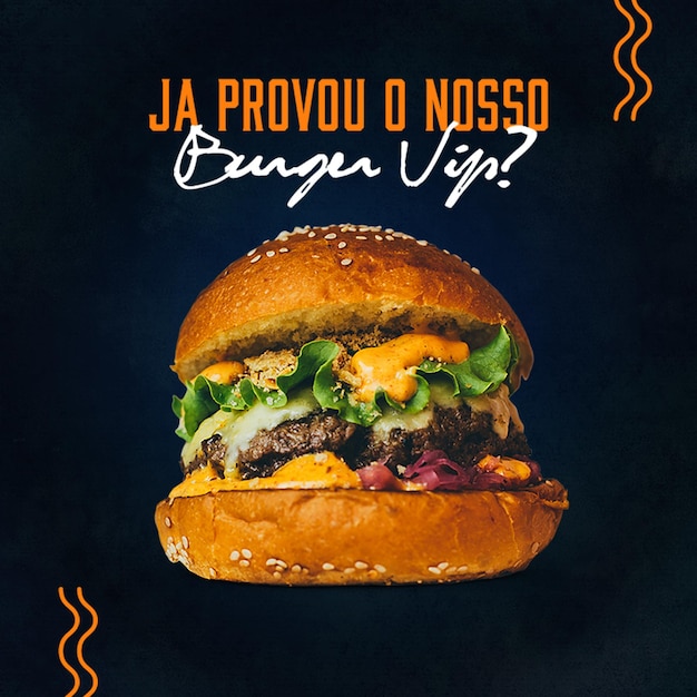 um hambúrguer com um fundo amarelo e laranja com as palavras "cheesy"