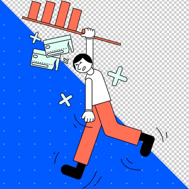 um homem carregando uma pilha de barris com um fundo azul com uma imagem vermelha e branca de um homem transportando
