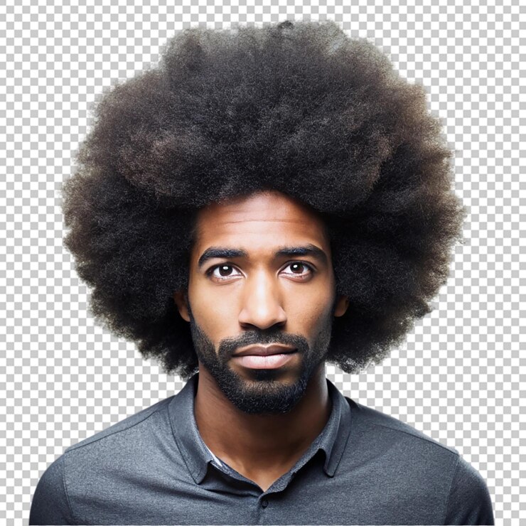 PSD um homem com barba e bigode sorrindo em fundo transparente
