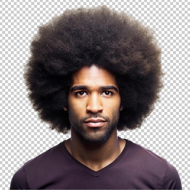 PSD um homem com barba e bigode sorrindo em fundo transparente