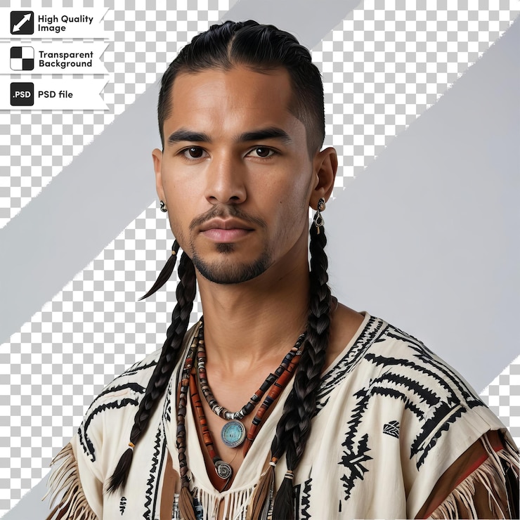 PSD um homem com dreadlocks e um colar azul