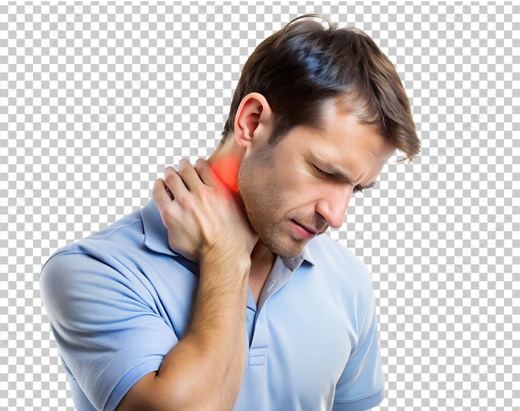 PSD um homem com uma gravata vermelha no pescoço isolado em fundo transparente png e psd