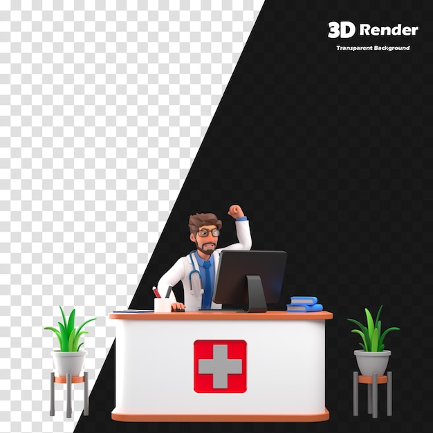 um homem de fato está sentado em uma mesa com um computador na frente dele
