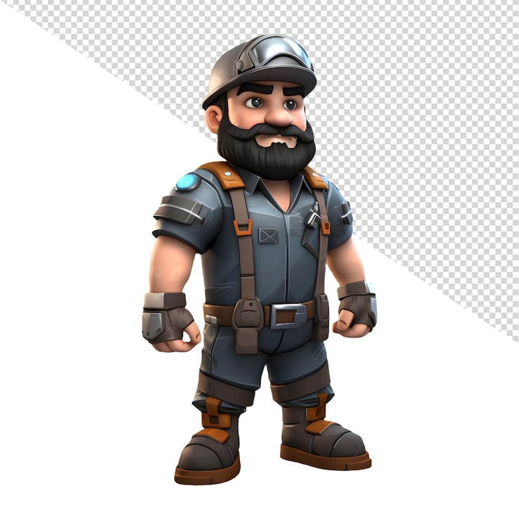 PSD um homem de lego com um capacete e um capacete nele.