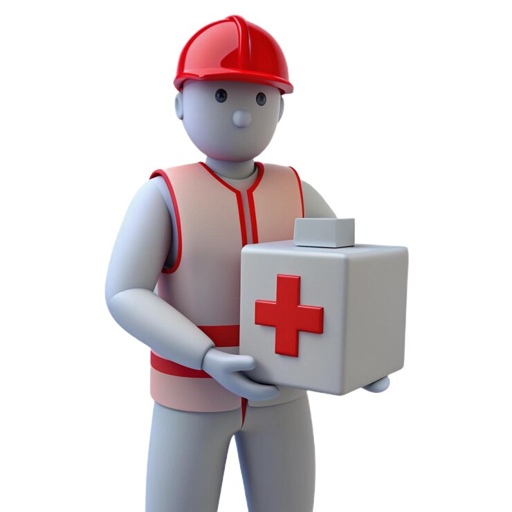 PSD um homem de lego segurando uma cruz vermelha com uma cruz vermella nele