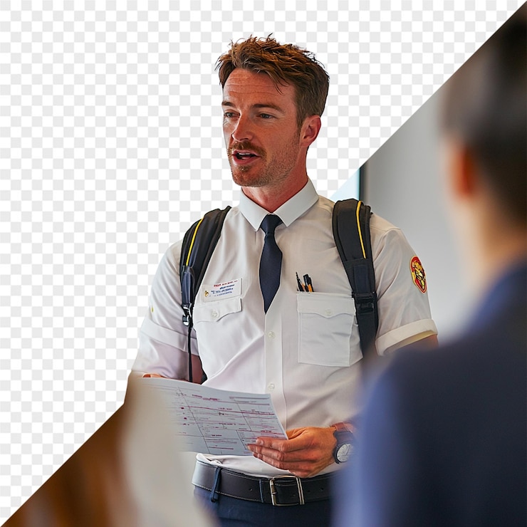 PSD um homem de uniforme com as letras m nas costas