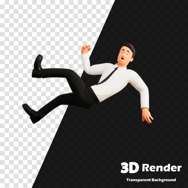 um homem está pulando no ar com uma imagem 3D de um homem de fato