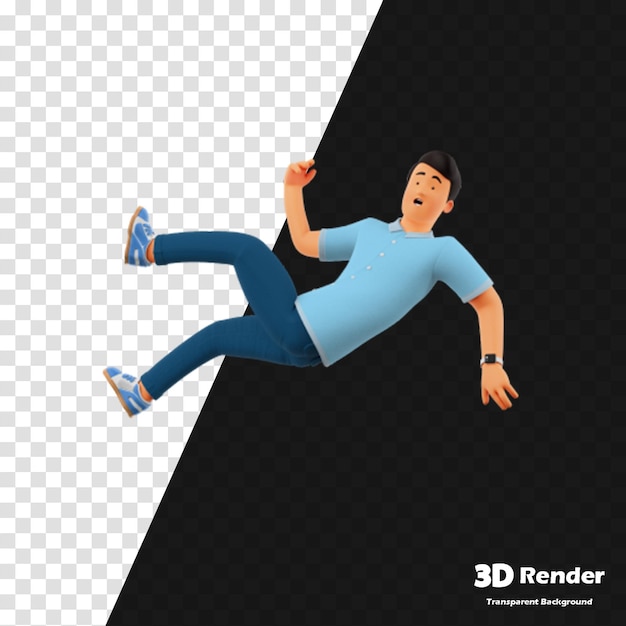 um homem salta no ar com uma imagem 3D de um homem saltando