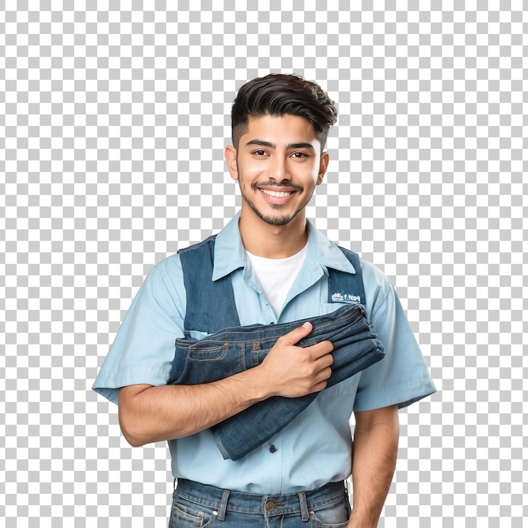 PSD um homem vestindo uma camisa azul com a palavra citação sobre ele