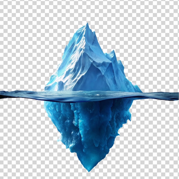 PSD um iceberg em close-up isolado em um fundo transparente