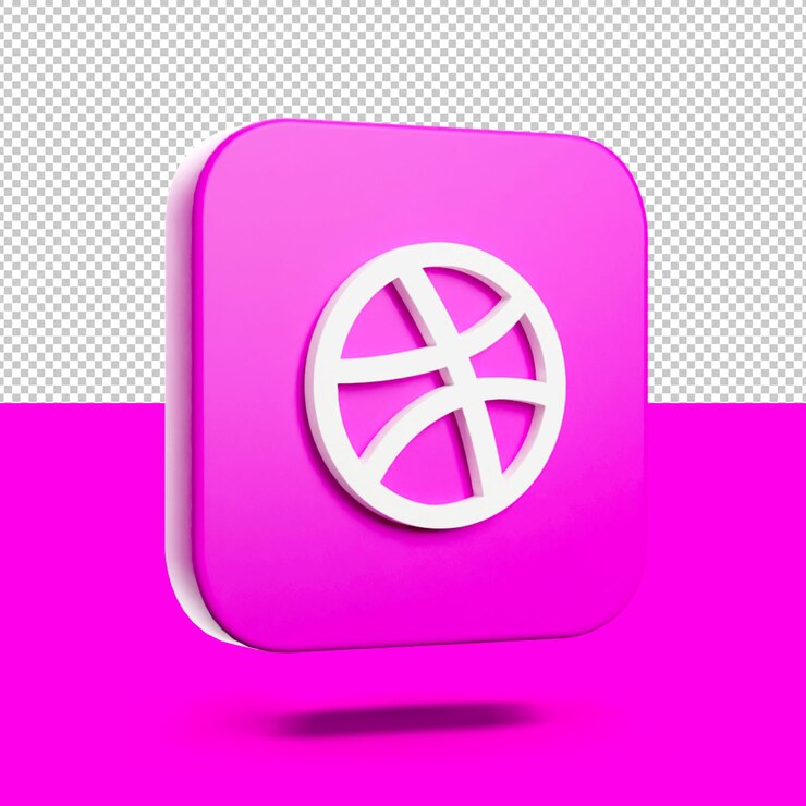 PSD um ícone de aplicativo rosa com um círculo branco na parte superior.