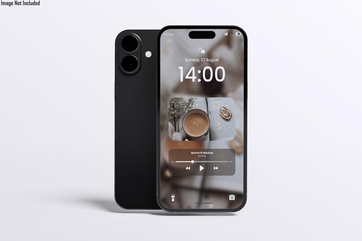 PSD um iphone preto com a hora em cima é 10 15