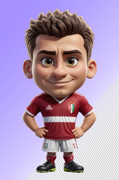 PSD um jogador de futebol com uma camisa que diz adidas