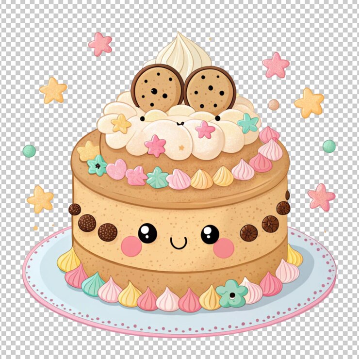 PSD um kawaii 3d photo png em fundo transparente