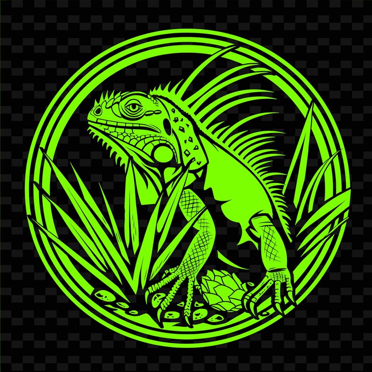 PSD um lagarto verde com um fundo verde com um fondo verde