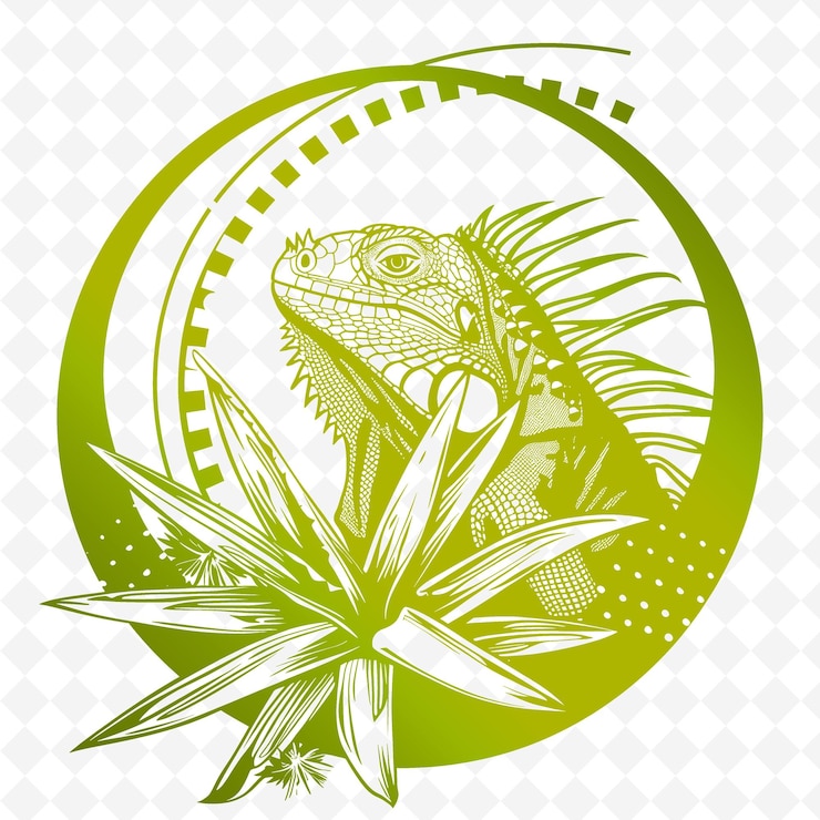 PSD um lagarto verde com um fundo verde com um fondo verde