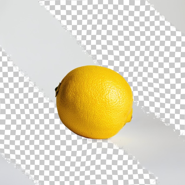 PSD um limão está em um fundo branco com um quadrado no meio