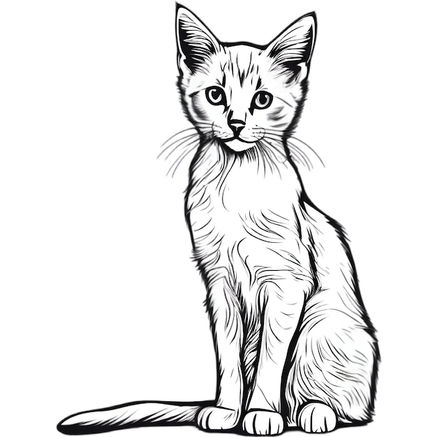 PSD um lindo desenho de gatinho desenho de um gatinho em estilo minimalista