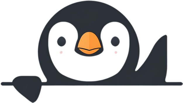 PSD um lindo ícone de pinguim em estilo minimalista