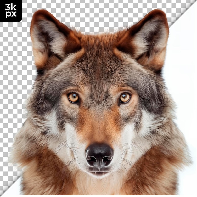 PSD um lobo é mostrado com uma foto de um lobo em seu rosto