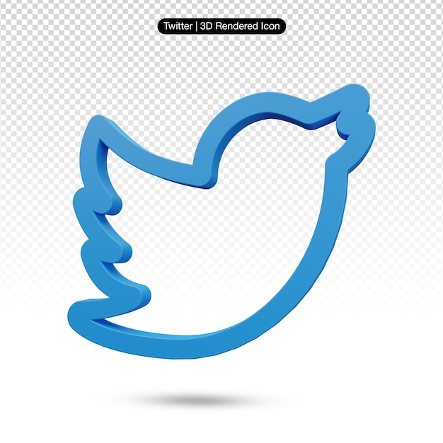 PSD um logotipo azul do twitter com um fundo branco