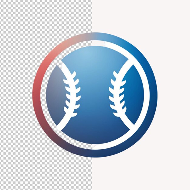 PSD um logotipo azul e vermelho para uma beisebol e um círculo