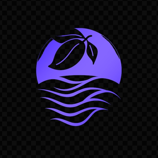 Um logotipo com uma concha de mar e algas