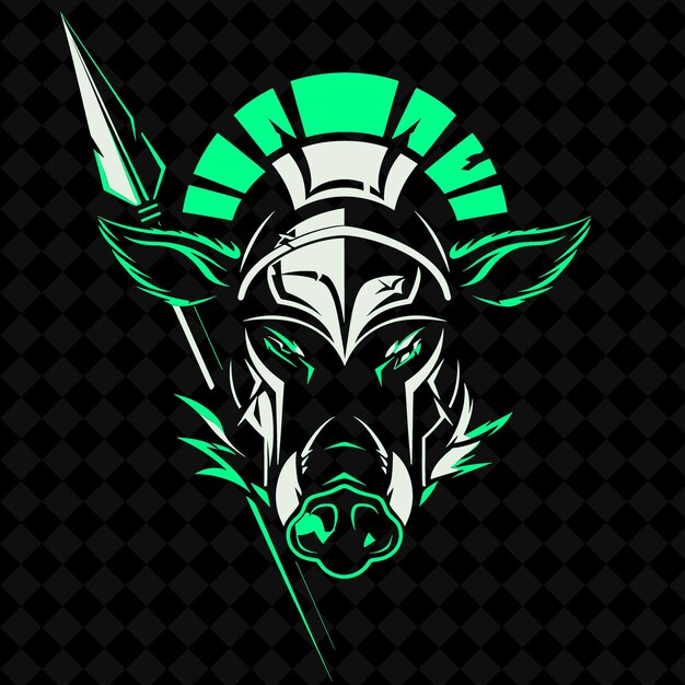 PSD um logotipo para um búfalo com um fundo verde com as palavras 