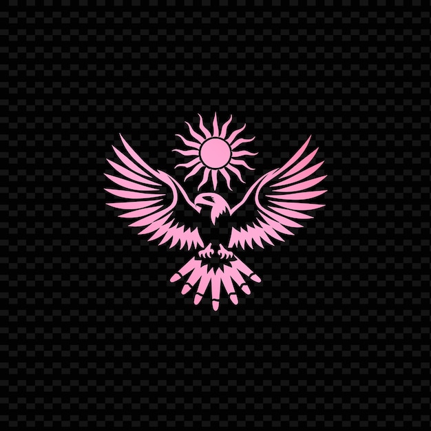 PSD um logotipo rosa e roxo com uma pomba nele