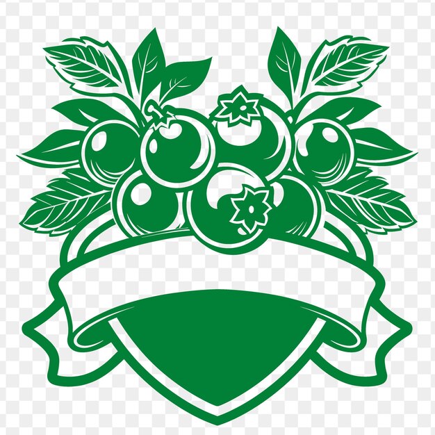 PSD um logotipo verde para uvas e uma fita verde