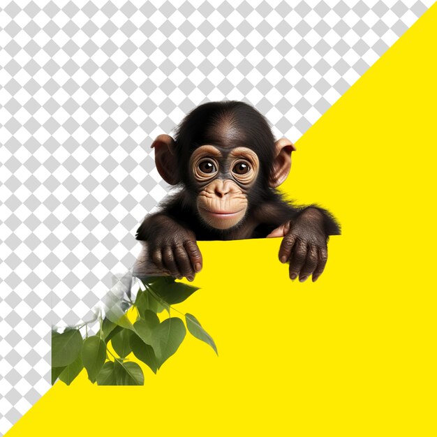 PSD um macaco com um fundo amarelo