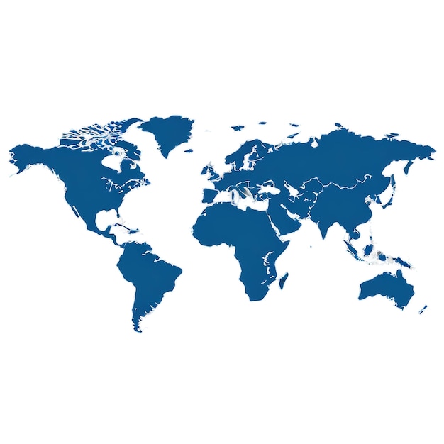 um mapa do mundo azul com um mapa azul e branco do mundo