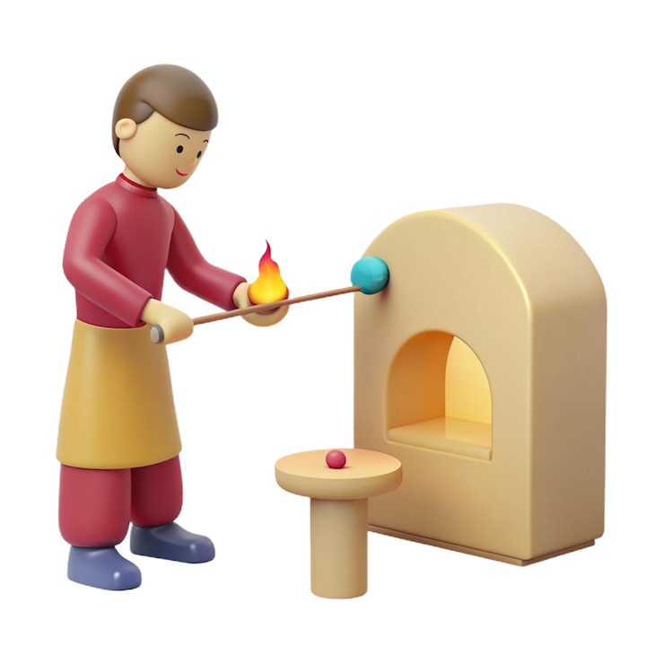 PSD um menino brincando com um fogo de brinquedo na frente de uma lareira