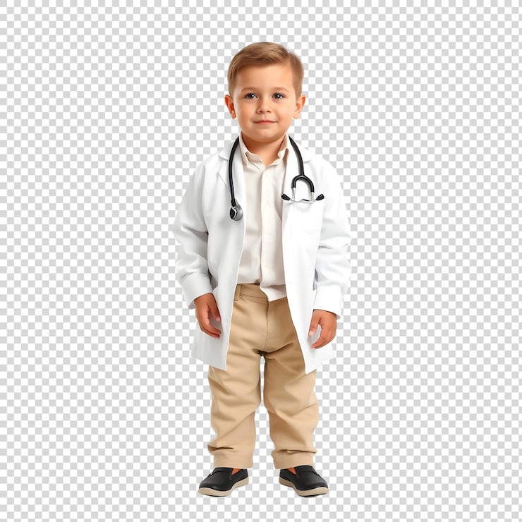 PSD um menino com um estetoscópio no pescoço