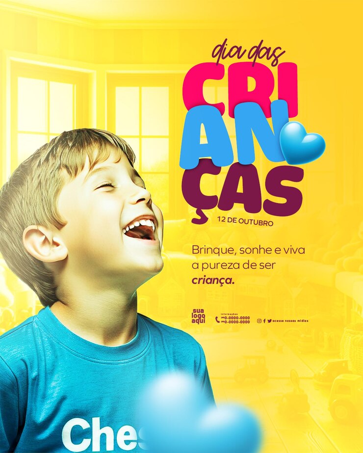PSD um menino com uma camisa azul que diz ombo