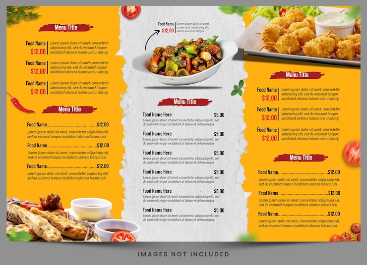 PSD um menu para um restaurante chinês.